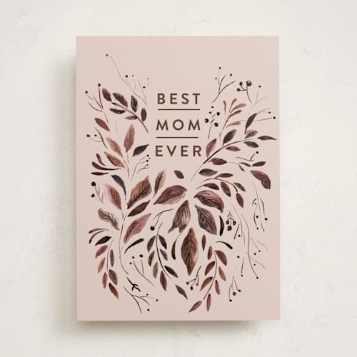 This is a violet mothers day cards with standard by Lucrecia Caporale called natural leaves printing on signature in greeting cards