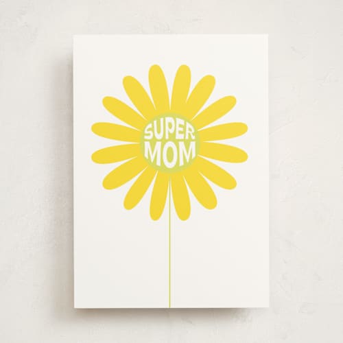This is a daisy mothers day cards with standard by Baumbirdy called groovy mom printing on signature in greeting cards