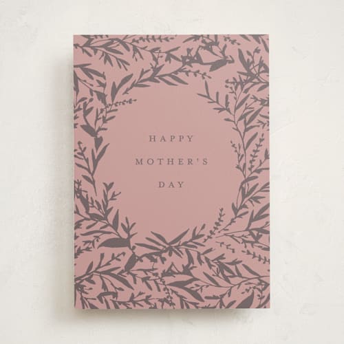 This is a blush mothers day cards with standard by Amy Kross called wreath wish printing on signature in greeting cards