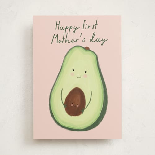 This is a avocado mothers day cards with standard by Chelsea And Marbles Paper called guac your world printing on signature in greeting cards