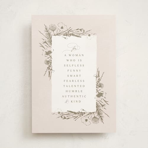 This is a sand mothers day cards with standard by Amy Payne called woman with it all printing on signature in greeting cards
