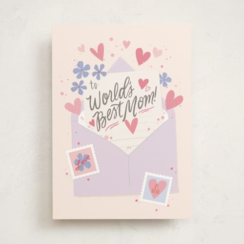 This is a peach mothers day cards with standard by Itsy Belle Studio called sending love printing on signature in greeting cards