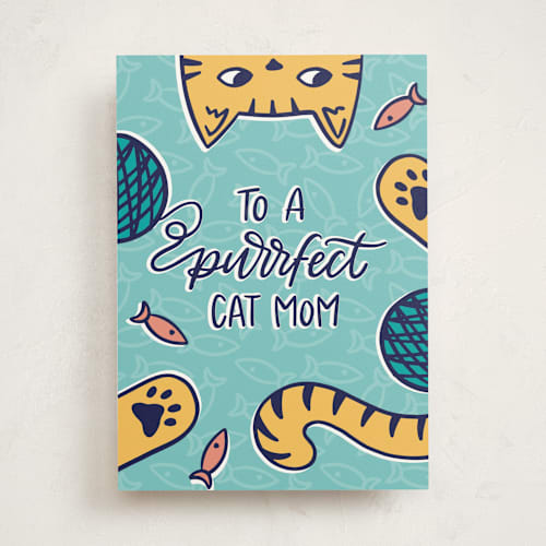 This is a ocean mothers day cards with standard by Ashley Presutti Beasley called purrfect cat mom printing on signature in greeting cards