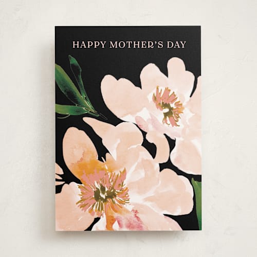 This is a petal mothers day cards with standard by Ilze Lucero called happy mothers day peony printing on signature in greeting cards