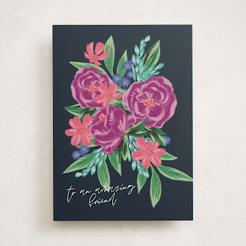 This is a lavender mothers day cards with standard by Heather Cairl called amazing friend, better mother printing on signature in greeting cards