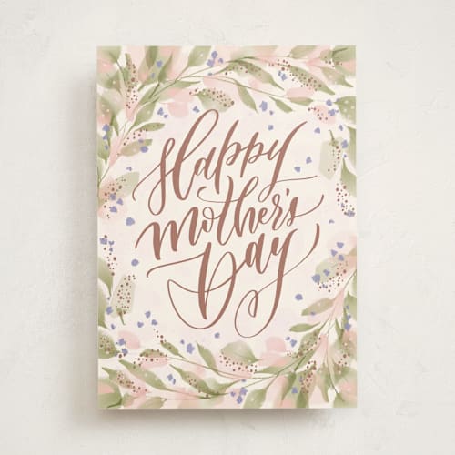 This is a sage mothers day cards with standard by Anastasia Makarova called garden printing on signature in greeting cards