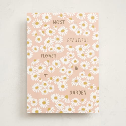 This is a petal mothers day cards with standard by Pati Cascino called most beautiful flower printing on signature in greeting cards