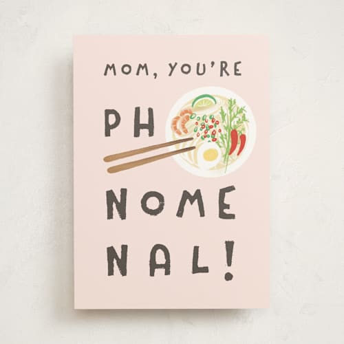 This is a blush mothers day cards with standard by chocomocacino called pho printing on signature in greeting cards