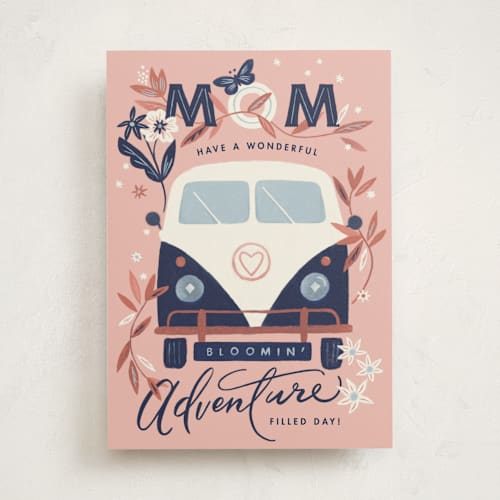 This is a rose quartz mothers day cards with standard by Griffinbell Paper Co. called adventure blooms printing on signature in greeting cards
