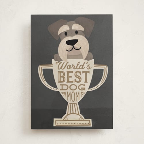 This is a charcoal mothers day cards with standard by Jessie Steury called best dog mom printing on signature in greeting cards