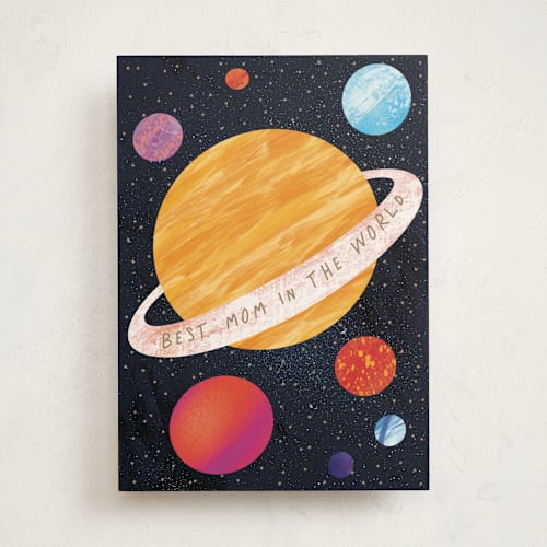 This is a sun mothers day cards with standard by Alexandra Dzh called best mom in the world printing on signature in greeting cards