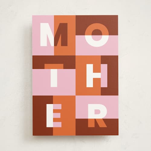 This is a rust mothers day cards with standard by Ellen Schlegelmilch called bold mother printing on signature in greeting cards
