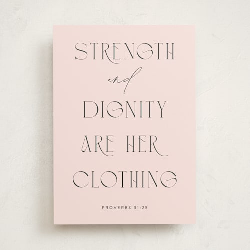 This is a blush mothers day cards with standard by Catherine Culvenor called clothed in strength printing on signature in greeting cards