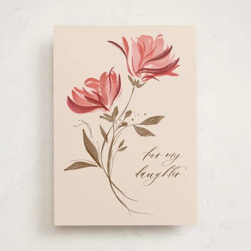 This is a blush mothers day cards with standard by Meghan Hageman called for my daughter - bloom printing on signature in greeting cards