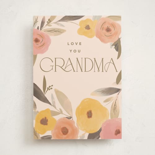 This is a peony mothers day cards with standard by Creo Study called grandma gratitude printing on signature in greeting cards