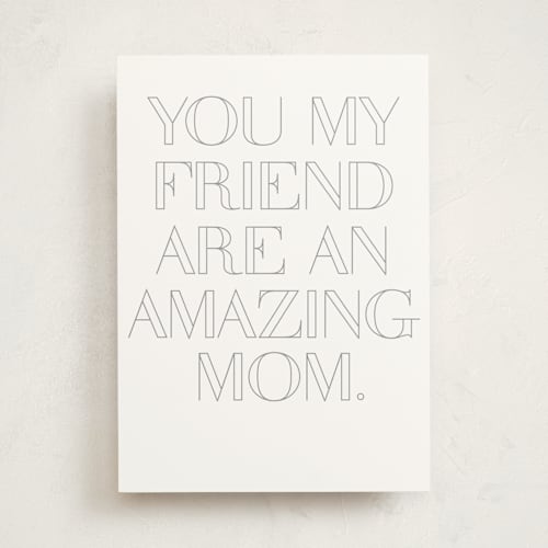 This is a silk mothers day cards with standard by Baumbirdy called my friend printing on signature in greeting cards