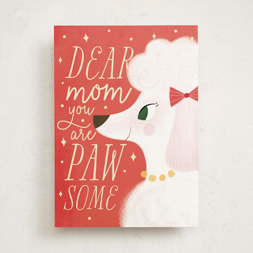 This is a tomato mothers day cards with standard by Sabrin Deirani called pawsome mom printing on signature in greeting cards