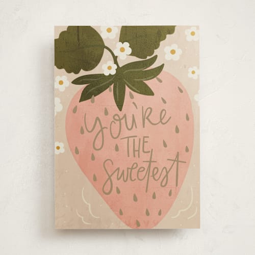 This is a blush mothers day cards with standard by Vera Lim called sweet as strawberry printing on signature in greeting cards