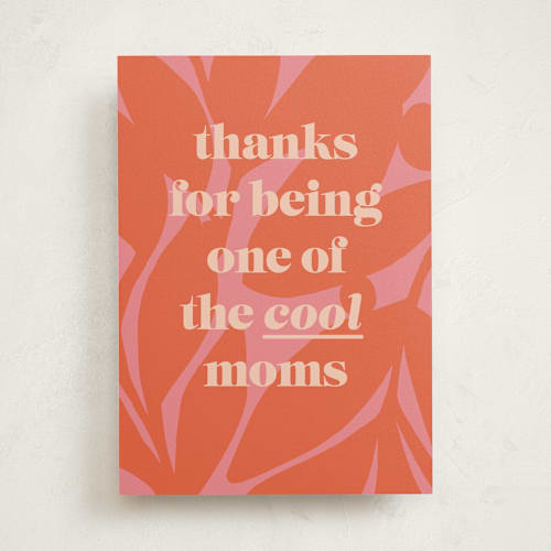 This is a terracotta mothers day cards with standard by Jessica Corliss called thanks mom printing on signature in greeting cards