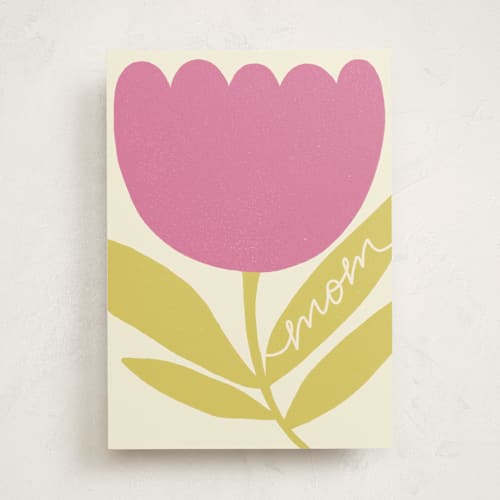 This is a rose mothers day cards with standard by Kelly Watkins called tulip printing on signature in greeting cards
