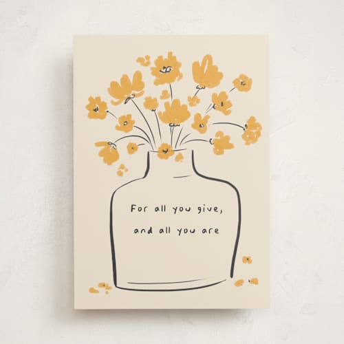 This is a champagne mothers day cards with standard by Vera Lim called bouquet 4 mom printing on signature in greeting cards