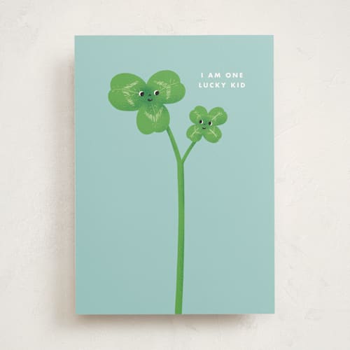 This is a sky mothers day cards with standard by mo kelley called lucky kid printing on signature in greeting cards