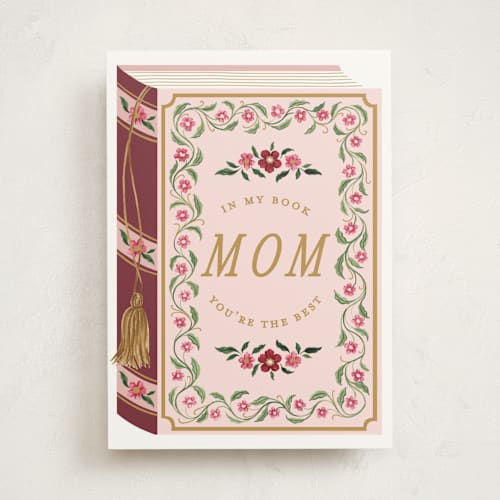 This is a peony mothers day cards with standard by Sarah Knight called book of mom printing on signature in greeting cards