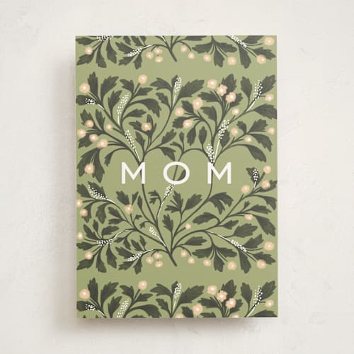 This is a leaf mothers day cards with standard by Sierra Lee called botanical mom printing on signature in greeting cards