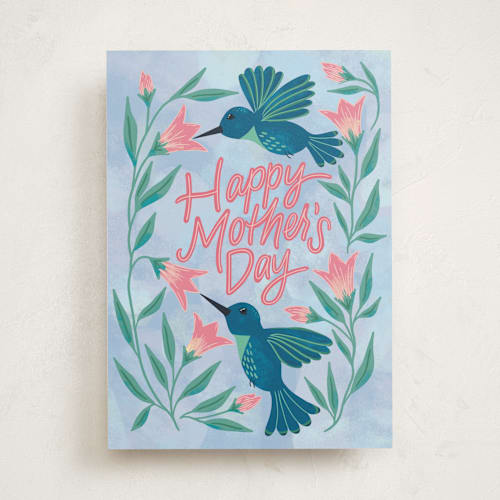 This is a bluebird mothers day cards with standard by Cindy Reynolds called flappy mother's day printing on signature in greeting cards