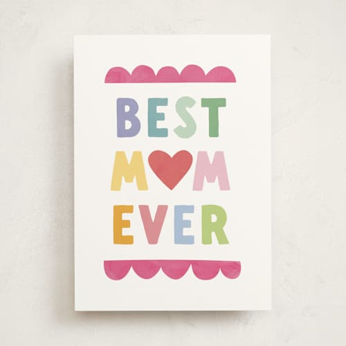 This is a candy mothers day cards with standard by Sara Hicks Malone called best mom scallop printing on signature in greeting cards