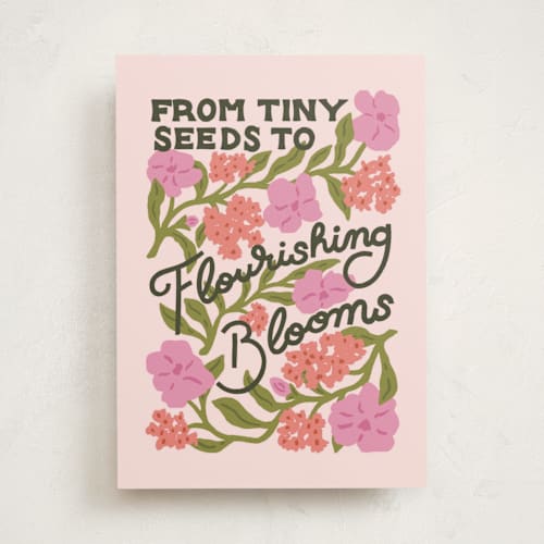 This is a blossom mothers day cards with standard by Liz Kohler Brown called from seeds to blooms printing on signature in greeting cards