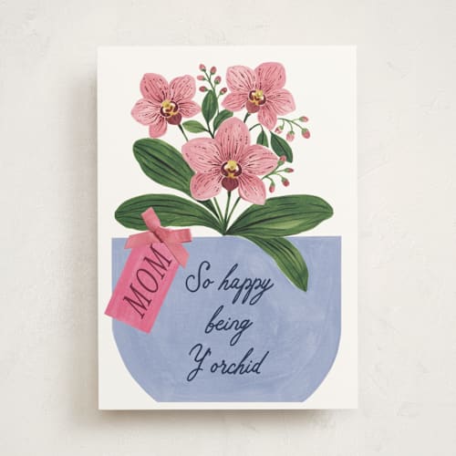 This is a rose mothers day cards with standard by Sarah Knight called y'orchid printing on signature in greeting cards
