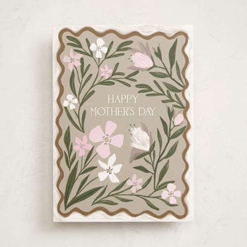 This is a moss mothers day cards with standard by Maja Cunningham called painted florals printing on signature in greeting cards