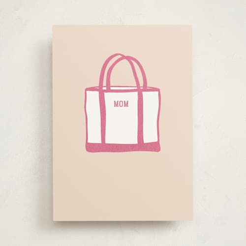 This is a carnation mothers day cards with standard by Erika Firm called mom tote bag printing on signature in greeting cards