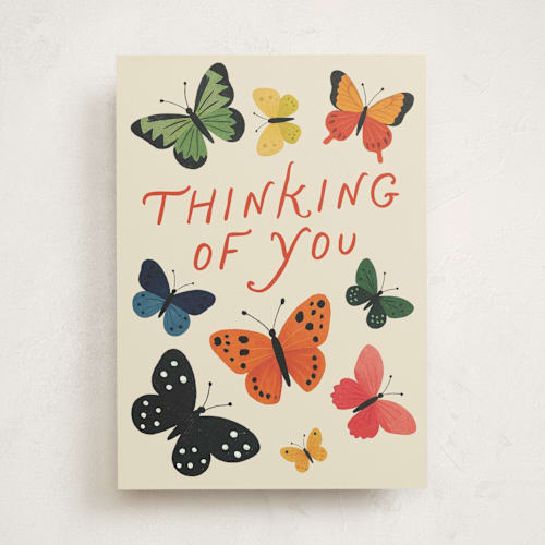 This is a cardinal sympathy cards with standard by Maja Cunningham called butterfly printing on signature in greeting cards