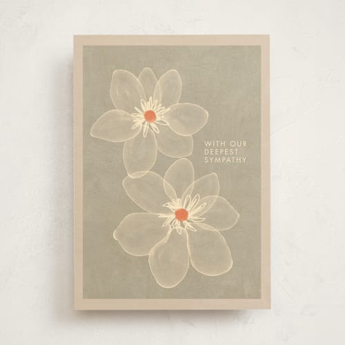 This is a stone sympathy cards with standard by Joanna Rosado called our deepest sympathy printing on signature in greeting cards