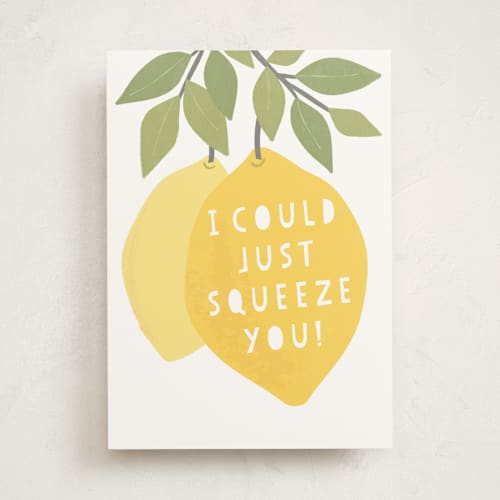 This is a sunshine greeting cards with standard by Karidy Walker called i could squeeze you printing on signature in greeting cards