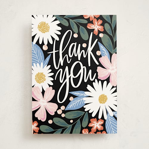 This is a blush greeting cards with standard by Alethea and Ruth called thank you garden printing on signature in greeting cards