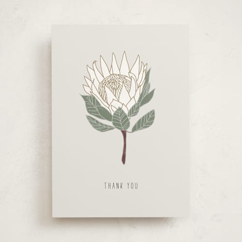 This is a slate greeting cards with standard by Cass Loh called protea printing on signature in greeting cards