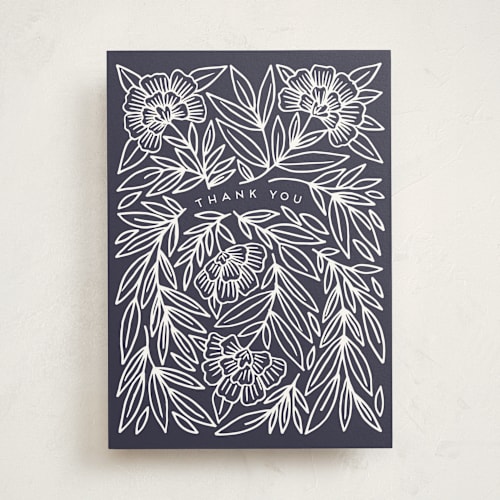 This is a rose greeting cards with standard by Katharine Watson called thank you botanical printing on signature in greeting cards