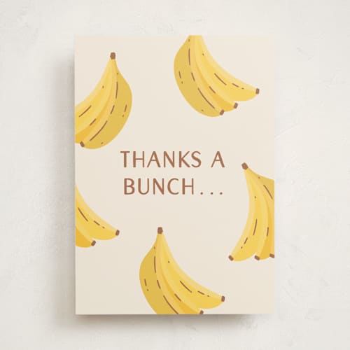 This is a banana greeting cards with standard by Erica Krystek called bunches & bunches printing on signature in greeting cards