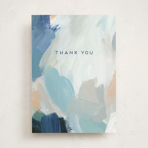 This is a bluebell greeting cards with standard by Nicole Walsh called painted thank you printing on signature in greeting cards