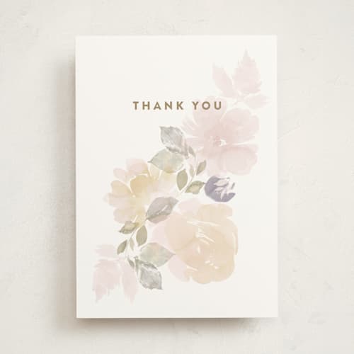 This is a blush greeting cards with standard by Phrosné Barwood called beautiful thank you printing on signature in greeting cards