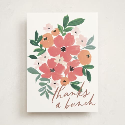 This is a snow greeting cards with standard by Everett Paper Goods called bunch of thanks printing on signature in greeting cards