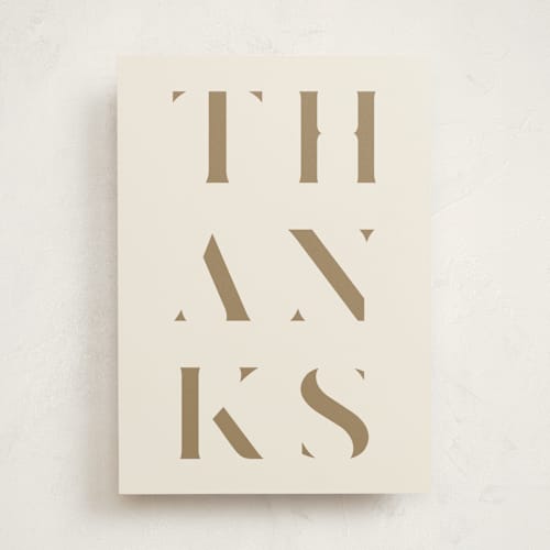 This is a almond greeting cards with standard by Summer Winkelman called mod thanks printing on signature in greeting cards