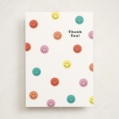 This is a candy greeting cards with standard by Violet and Mae called smiling printing on signature in greeting cards