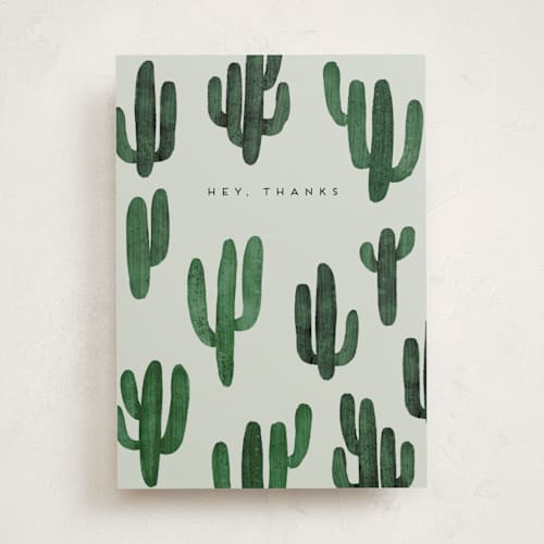 This is a cactus greeting cards with standard by Heather Cairl called saguaro printing on signature in greeting cards