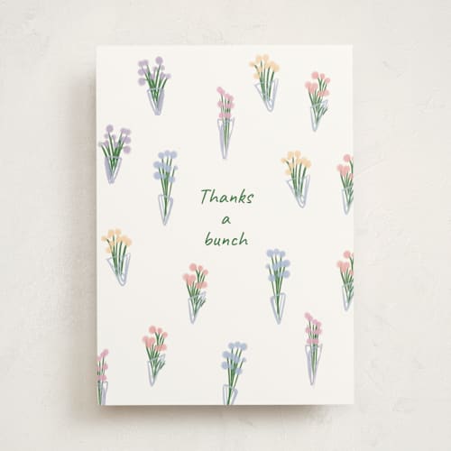 This is a petals greeting cards with standard by Huefete called a bunch of thanks printing on signature in greeting cards