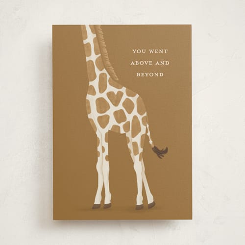 This is a fawn greeting cards with standard by Dawn Pope called above and beyond printing on signature in greeting cards