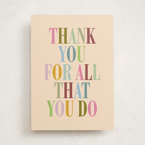 This is a apricot greeting cards with standard by Baumbirdy called you printing on signature in greeting cards